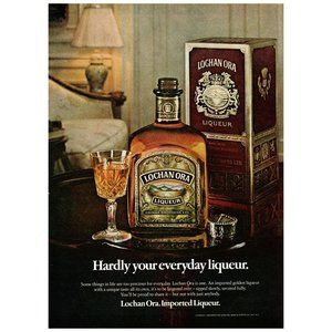 1979 Lochan Ora Liqueur Chivas Brothers Vintage Print Ad Cordial Glass Wall Art